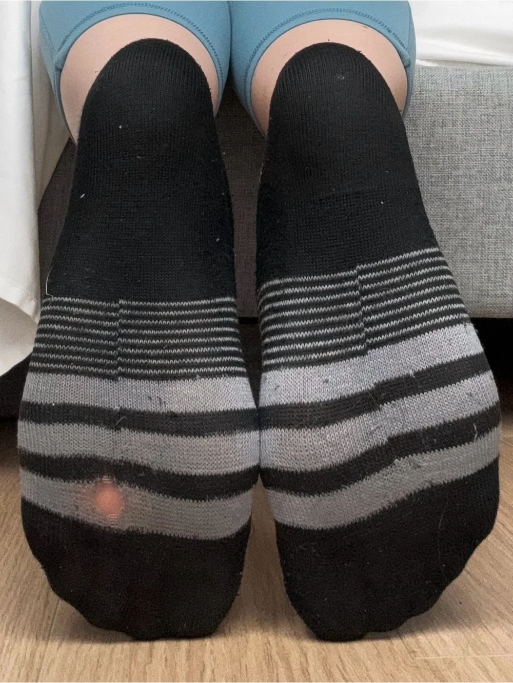 Adidas No-Show Ankle Socks Black Gray stripes Athletic Casual Normcore Neutral
